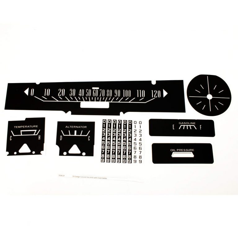 65 Dodge Coronet Decal Kit with Clock Delete - Premium Dash Decals by ...