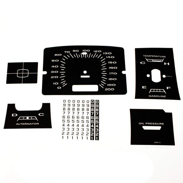 65 Plymouth Belvedere Decal Kit 200 KPH with Clock Delete -METRIC