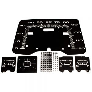 Dash Decal Kit 1966 Fury 120 MPH with Clock Delete