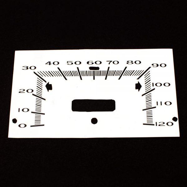 68 - 76 Plymouth Valiant WHITE Standard Speedometer Face 120MPH