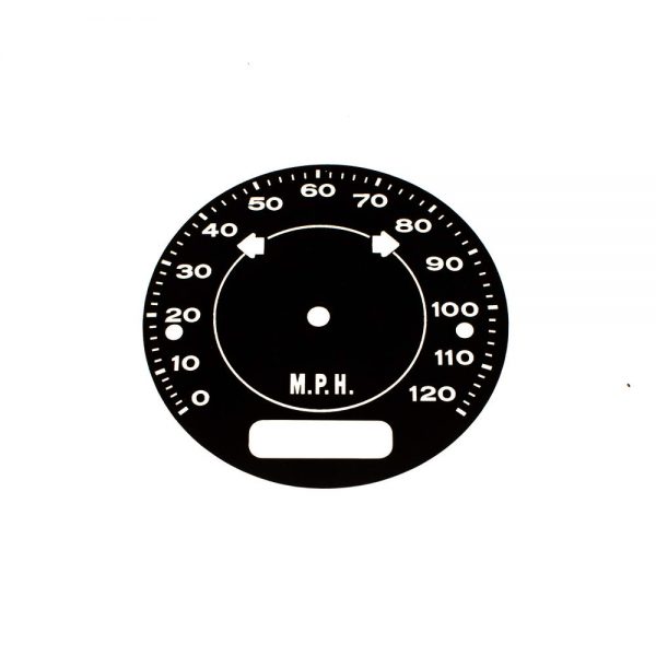 70 - 74 Barracuda Cuda AAR Standard Dash Speedometer Face 120 MPH