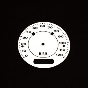 71 - 74  Challanger WHITE Standard Speedometer Face 120 MPH