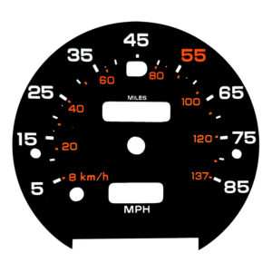 8189DT03 81-89 Dodge Truck Ramcharger Ram 150/250/350 Dash Decal Speedometer Face 85MPH 137KPH Dual-Scale (MPH outside) WITH TRIP ODO