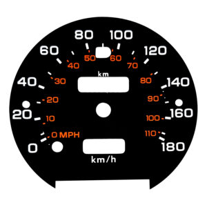 8189DT04 81-89 Dodge Truck Ramcharger Ram 150/250/350 Dash Decal Speedometer Face 180KPH 110MPH Dual-Scale (KPH outside) WITH TRIP ODO