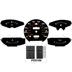8189DT13 81-89 Dodge Truck Ramcharger Ram 150/250/350 Dash Decal Kit 180KPH 110MPH Dual-Scale (KPH outside) WITH TRIP ODO