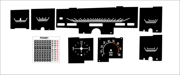68 -70 B Body Standard SKINZ Black Refacing kit (Roadrunner, GTX, Belvedere, Coronet) 150 MPH (long tick)