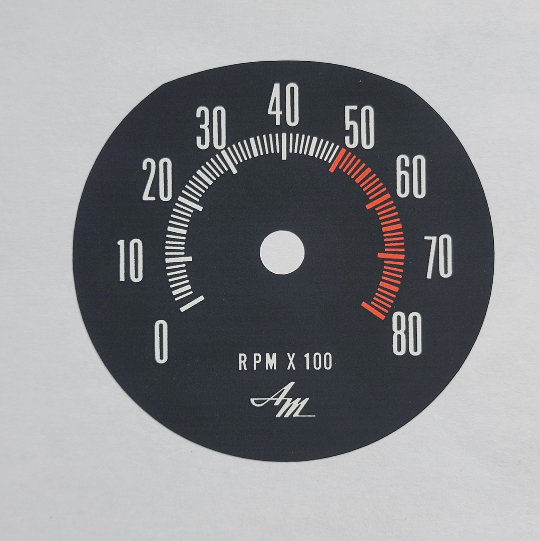 68-70 Javelin AMX Rallye Pack Tachometer Face